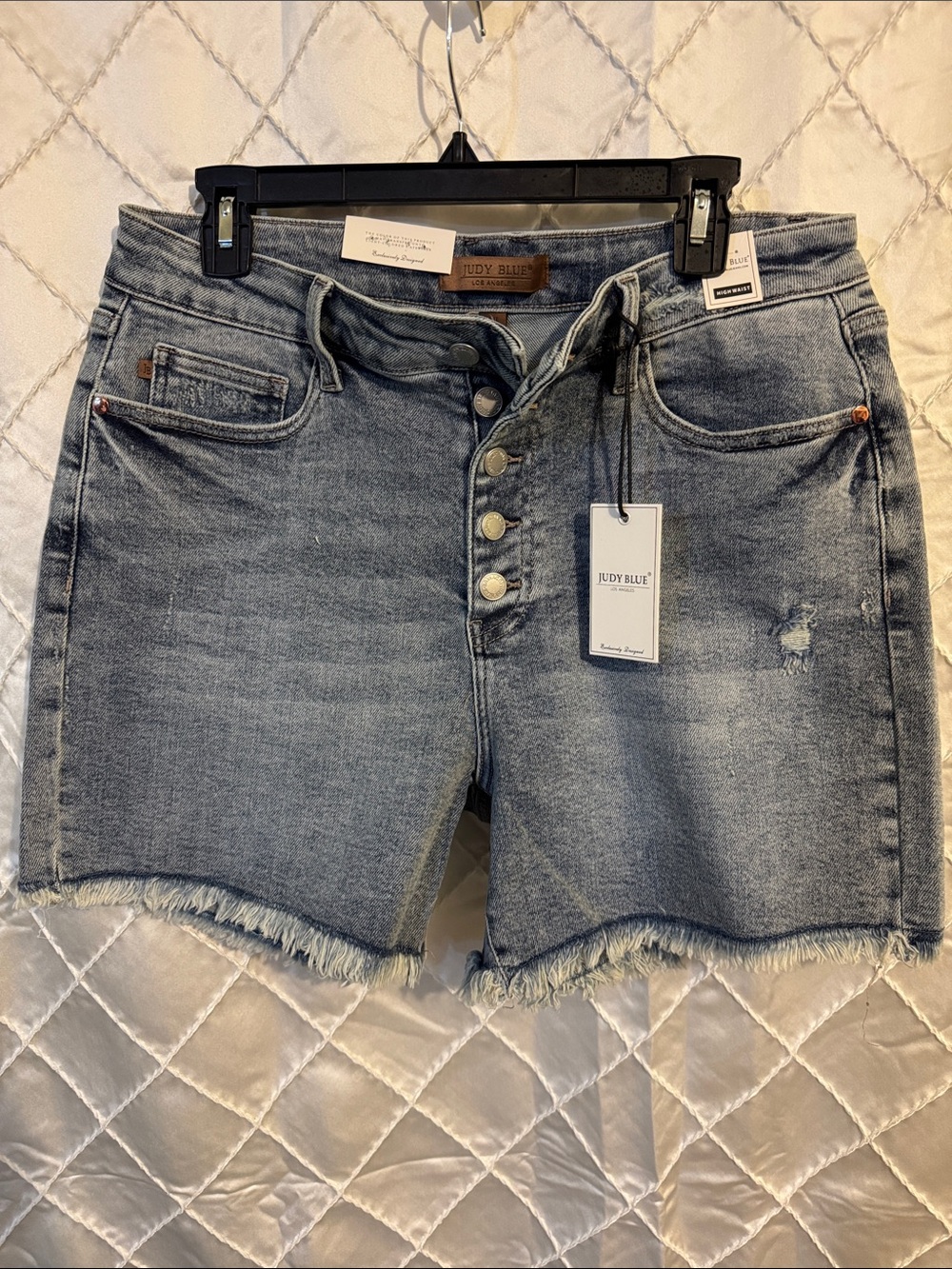 Judy Blue shorts Sz 1XL.  Super cute with frayed hem, slimming button fly.